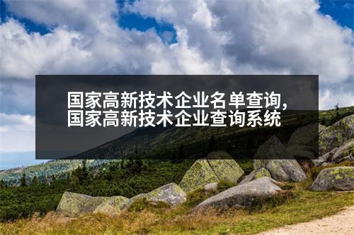 國(guó)家高新技術(shù)企業(yè)名單查詢,國(guó)家高新技術(shù)企業(yè)查詢系統(tǒng)