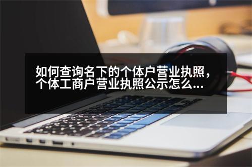 如何查詢名下的個(gè)體戶營業(yè)執(zhí)照，個(gè)體工商戶營業(yè)執(zhí)照公示怎么查詢