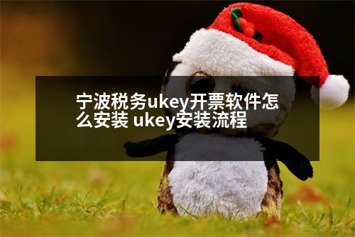 寧波稅務(wù)ukey開票軟件怎么安裝 ukey安裝流程