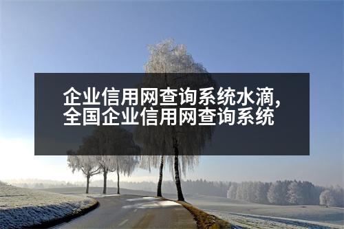 企業(yè)信用網(wǎng)查詢系統(tǒng)水滴,全國企業(yè)信用網(wǎng)查詢系統(tǒng)