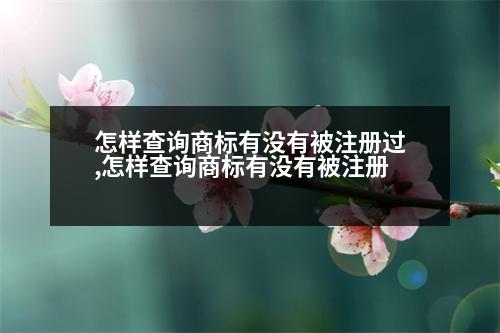 怎樣查詢商標(biāo)有沒有被注冊(cè)過,怎樣查詢商標(biāo)有沒有被注冊(cè)