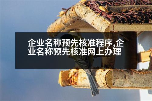 企業(yè)名稱預先核準程序,企業(yè)名稱預先核準網(wǎng)上辦理