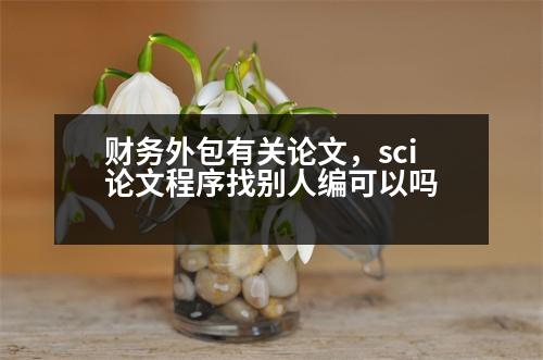 財務外包有關論文，sci論文程序找別人編可以嗎