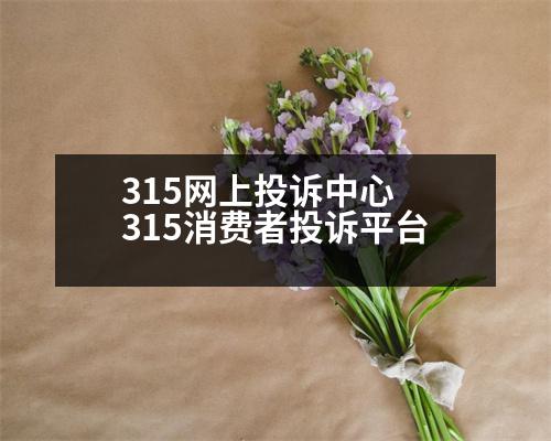 315網(wǎng)上投訴中心 315消費(fèi)者投訴平臺