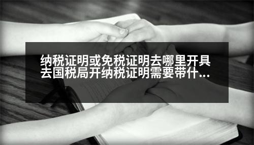 納稅證明或免稅證明去哪里開具 去國稅局開納稅證明需要帶什么資料