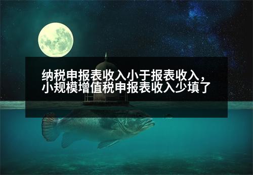 納稅申報表收入小于報表收入，小規(guī)模增值稅申報表收入少填了