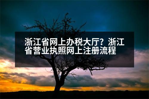 浙江省網(wǎng)上辦稅大廳？浙江省營業(yè)執(zhí)照網(wǎng)上注冊流程