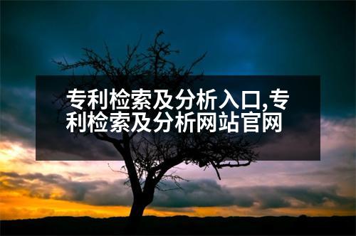 專利檢索及分析入口,專利檢索及分析網(wǎng)站官網(wǎng)