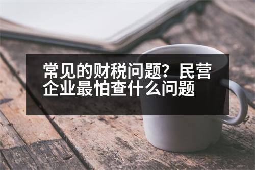 常見(jiàn)的財(cái)稅問(wèn)題？民營(yíng)企業(yè)最怕查什么問(wèn)題