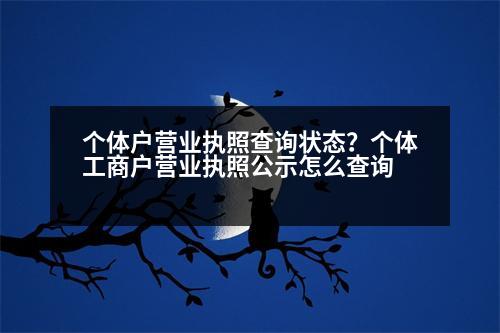 個體戶營業(yè)執(zhí)照查詢狀態(tài)？個體工商戶營業(yè)執(zhí)照公示怎么查詢