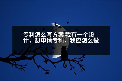 專利怎么寫方案 我有一個(gè)設(shè)計(jì)，想申請(qǐng)專利，我應(yīng)怎么做