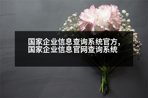 國家企業(yè)信息查詢系統(tǒng)官方,國家企業(yè)信息官網(wǎng)查詢系統(tǒng)