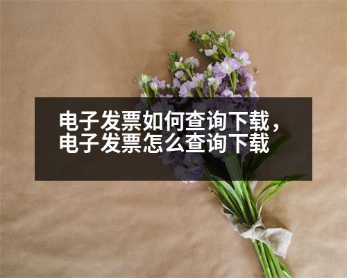 電子發(fā)票如何查詢下載，電子發(fā)票怎么查詢下載